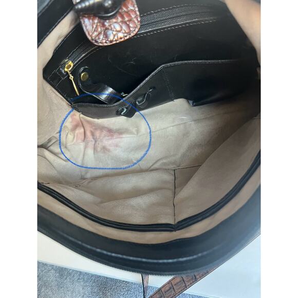 VTG Brahmin VGC Madelyn Tuscan Hobo Melbourne Croc Emb Leather Crossbody Bag - Picture 12 of 13